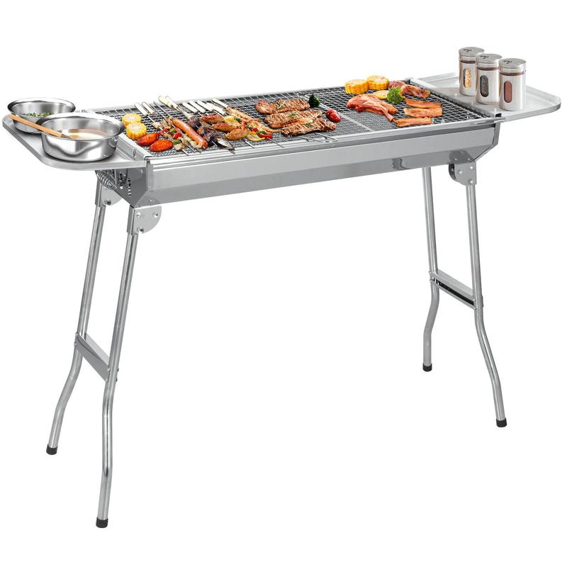 🟔 50% KORTING! 🍖 Opvouwbare buitenbarbecue van roestvrij staal – Compact, duurzaam en perfect voor kamperen, in de tuin en barbecuefeestjes 🏕️
