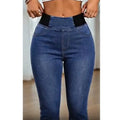 Yvette - Denim capribroek met hoge taille en aansluitende pasvorm