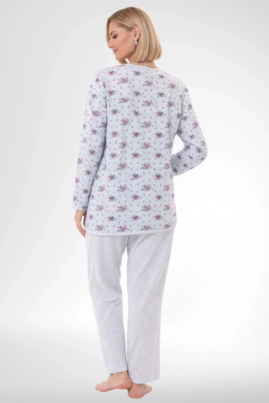 Patterned Plus Size 4-Piece Maternity-Nursing Set Blue - 6320