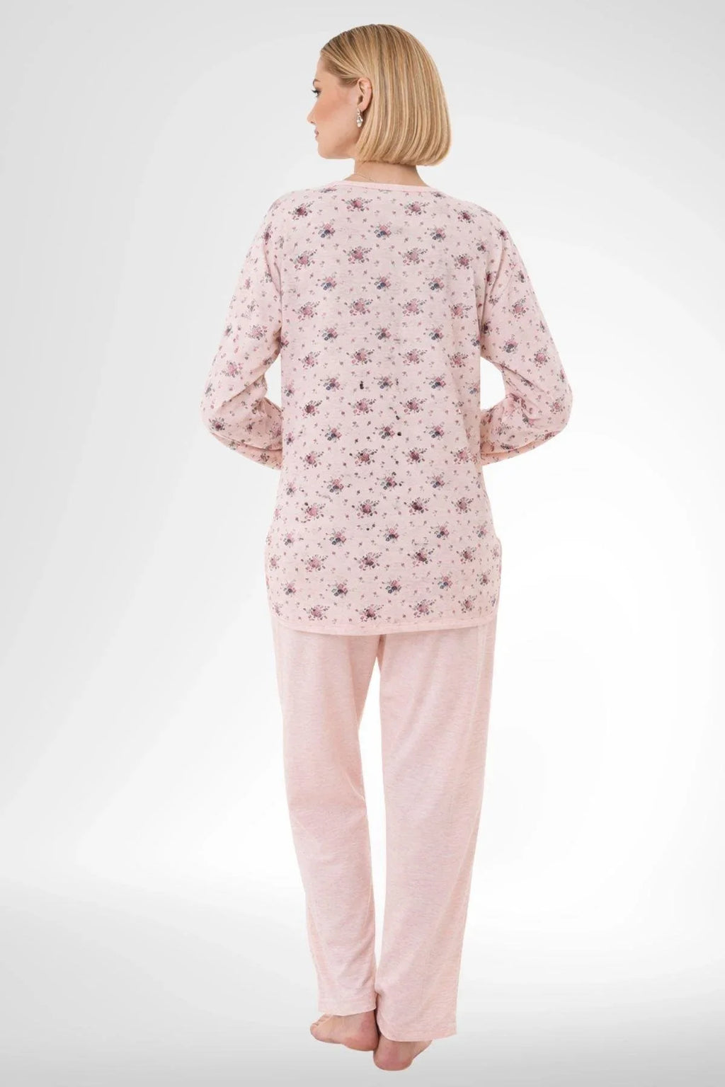 Patterned Plus Size 4-Piece Maternity-Nursing Set Powder - 6320