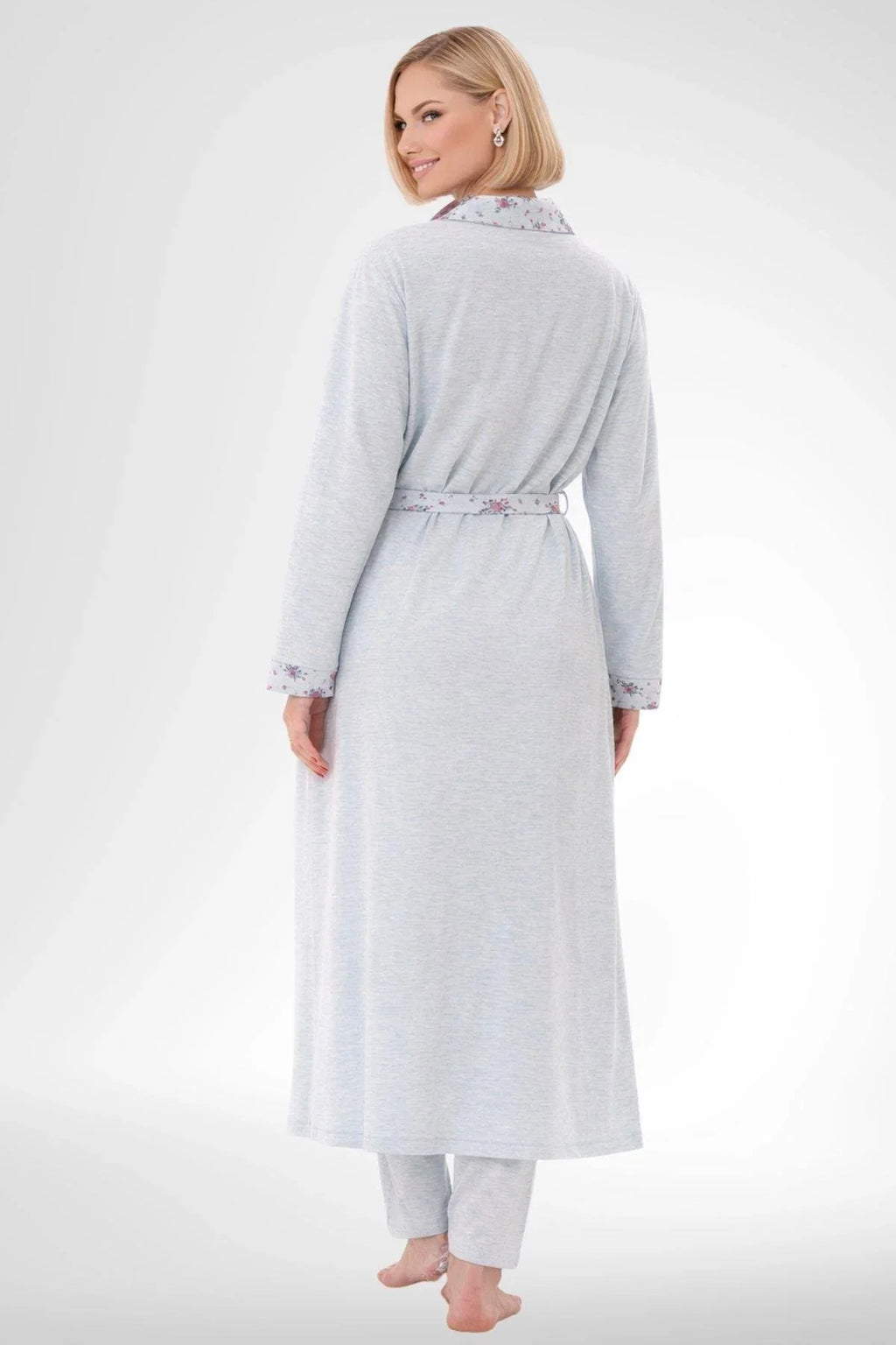 Patterned Plus Size 4-Piece Maternity-Nursing Set Blue - 6320