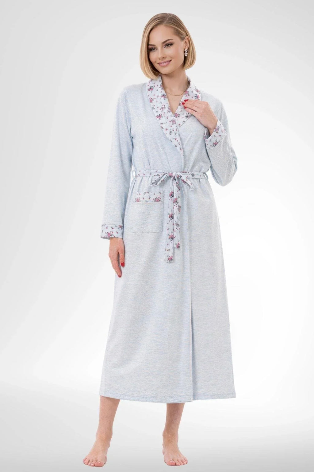 Patterned Plus Size 4-Piece Maternity-Nursing Set Blue - 6320
