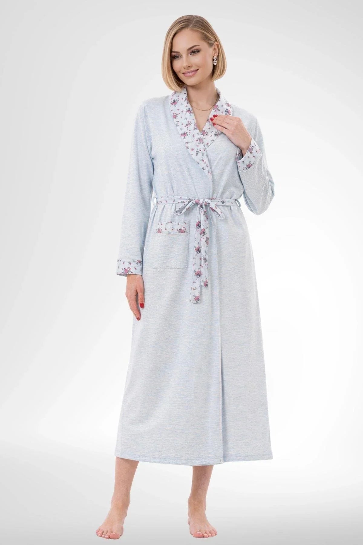 Patterned Plus Size 4-Piece Maternity-Nursing Set Blue - 6320