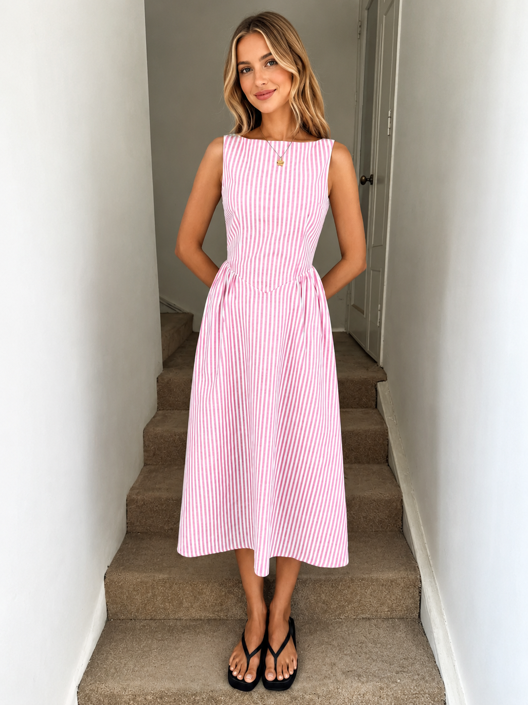 Denise™ | Elegante Buikcamouflerende Midi Jurk