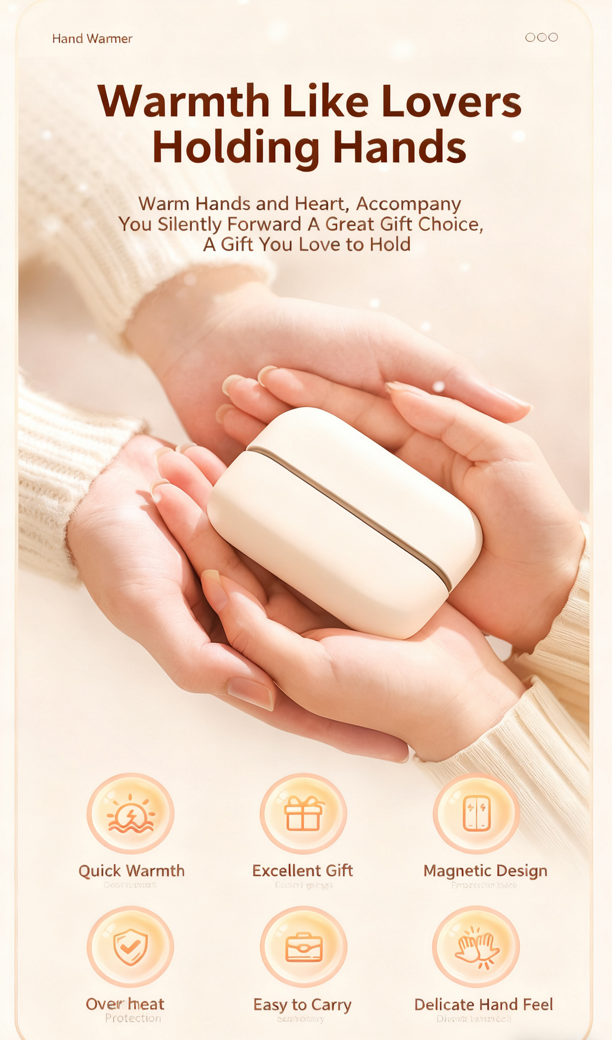 Nieuwe 2-in-1 magnetische oplaadbare handwarmers