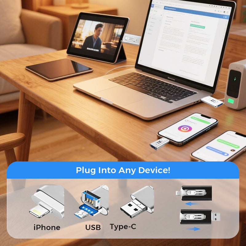 🎁2026 Nieuw binnen 50% KORTING💥⚡3-in-1-Flashdrive, draagbare Highspeed USB 3.0-opslag⚡