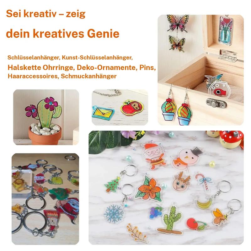 🎁2026 Nieuw binnen 50% KORTING💥DIY Shrinky Dinks sleutelhangerset, kunstactiviteiten voor kinderen en feestartikelen