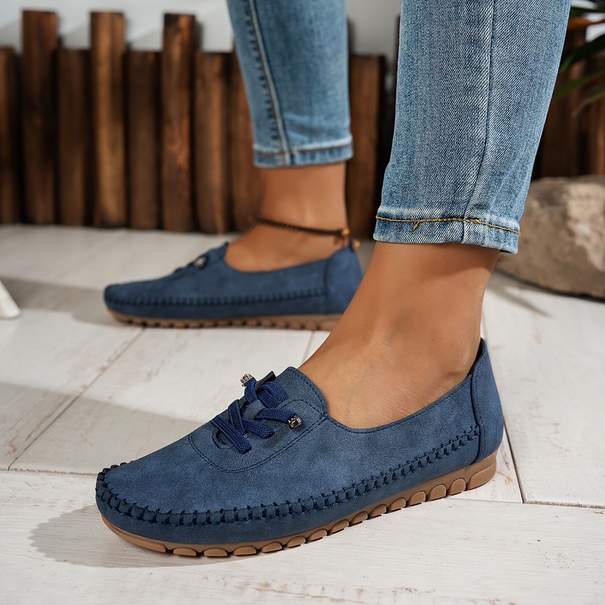 Catarina - Suède Mocassins