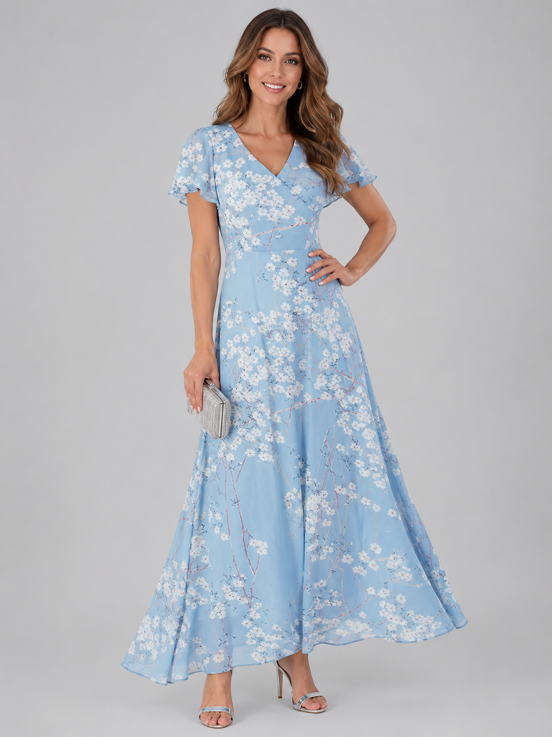 Florine™ | Buikcamouflerende Bloemen Maxi Jurk