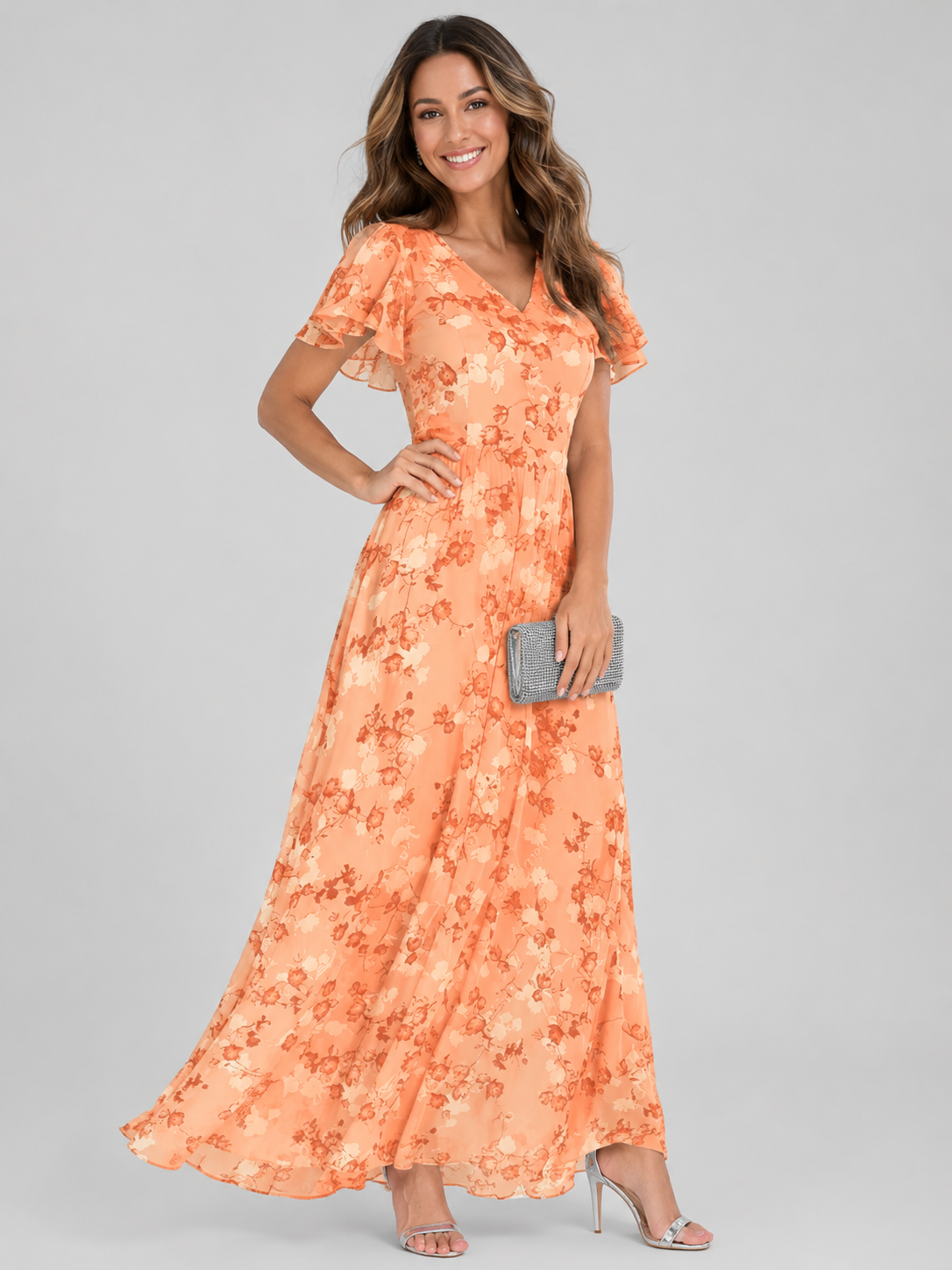 Florine™ | Buikcamouflerende Bloemen Maxi Jurk