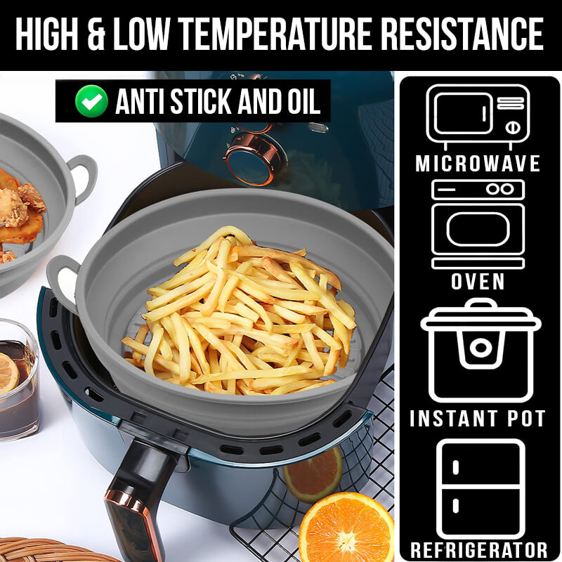 🍟 Siliconen bakmat voor de airfryer Voorkomt dat voedsel blijft plakken en vetspatten – geniet van gezonde en heerlijke gefrituurde gerechten zonder het gedoe van schoonmaken!