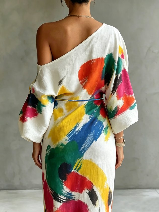 Glenda | Kleurrijke Maxi Jurk