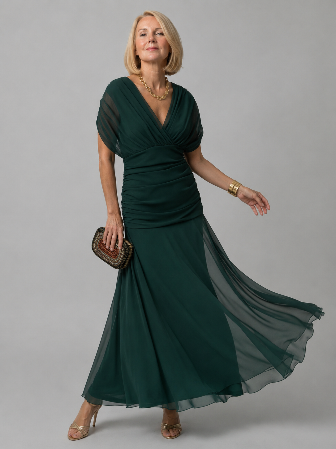 Evelina™ | Elegante Buikcamouflerende Maxi Jurk