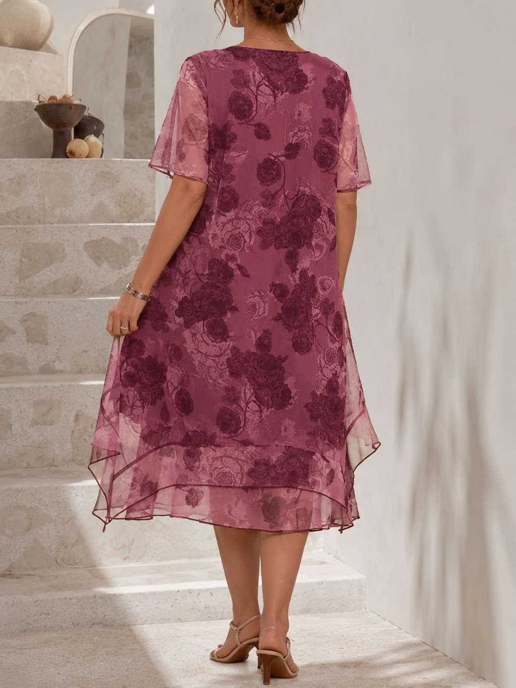 Lune™ | Buikcamouflerende Geplooide Midi Jurk