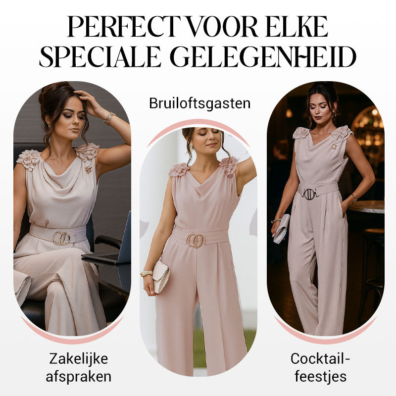 🔥2026 Hot Sale--50% Korting🔥Mouwloze jumpsuit met bloemenversiering voor dames