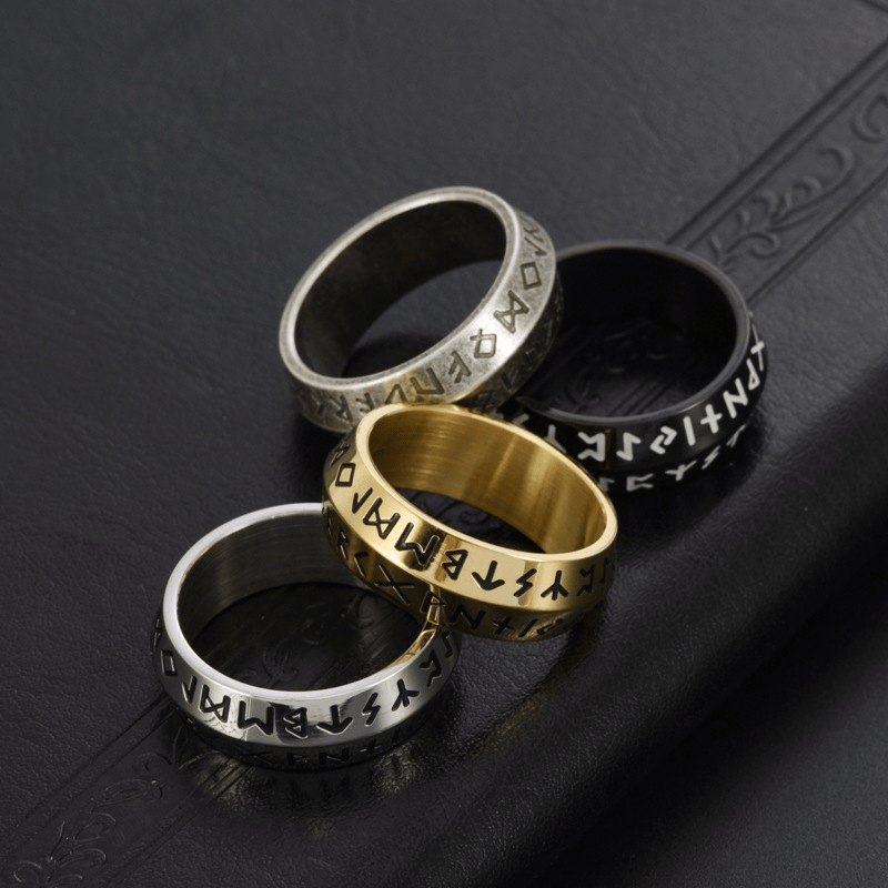 Roterende Viking Ring met Oud-Noorse Runen