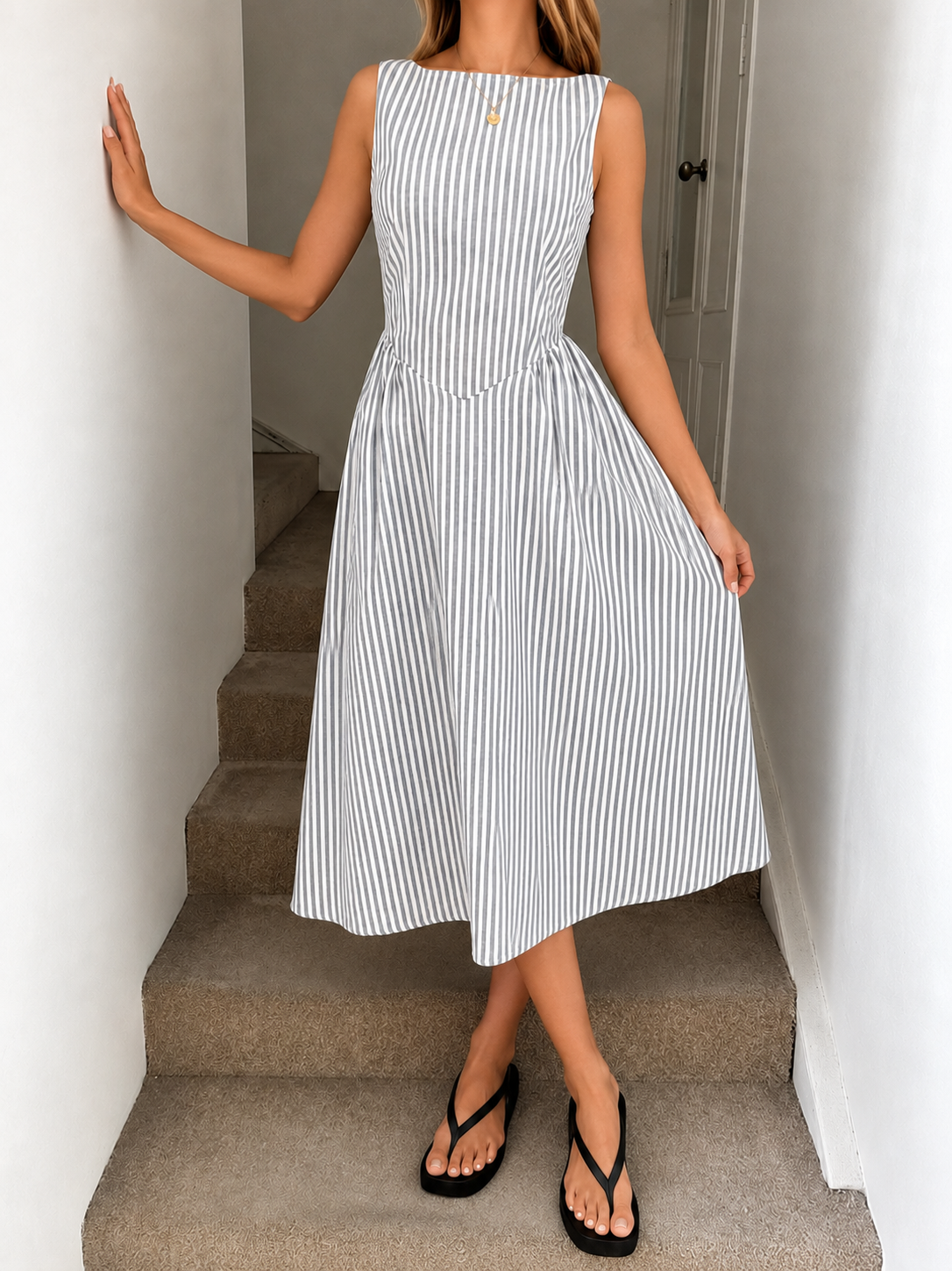 Denise™ | Elegante Buikcamouflerende Midi Jurk