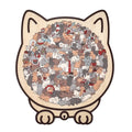 ⏳Tijdelijke aanbieding! 🧩Houten puzzel van 135 stukjes in gedempte tinten, met een kattenmotief.