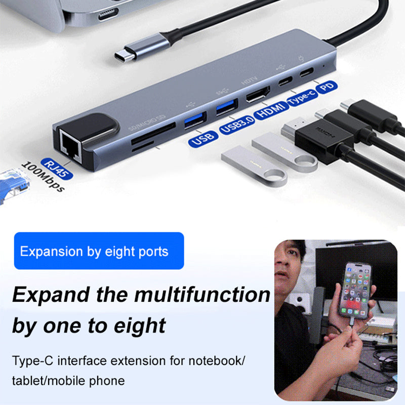 📢📢50% KORTING!!⏰Acht-in-één multi-interface dockingstation-converter