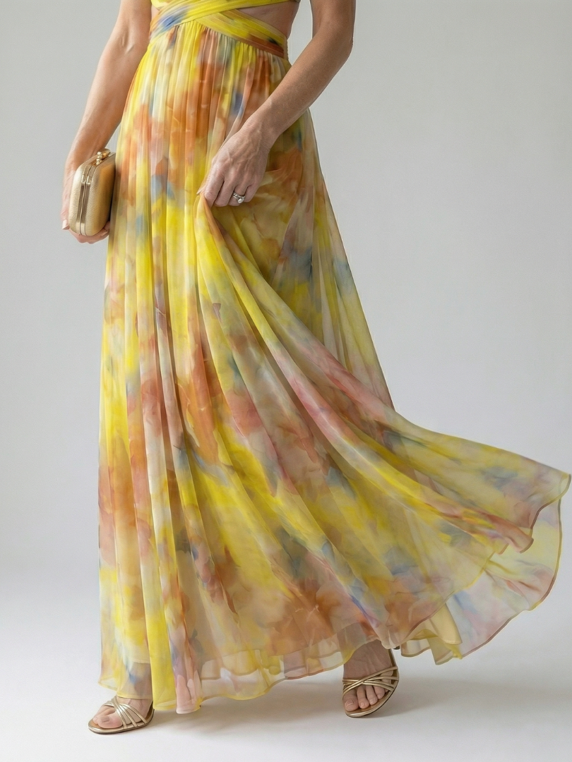 Vivienne™ | Maxi Jurk met Buikcamouflerende Print