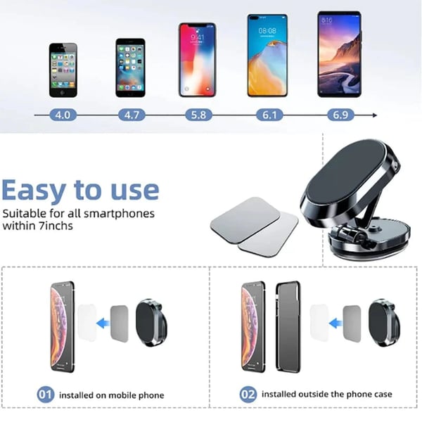 🔥🎁2024 nieuw jaar hete verkoop🎁 49% UIT🔥 Alloy opvouwbare magnetische auto telefoonhouder