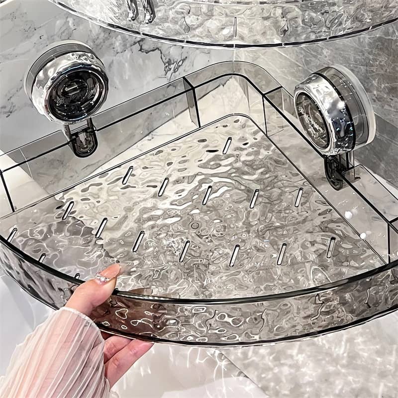🎁2026 Nieuw binnen 50% KORTING💥No-Drill Clear Wall Caddy: Boorvrije, verwijderbare, multifunctionele driehoek en rechthoek opslag