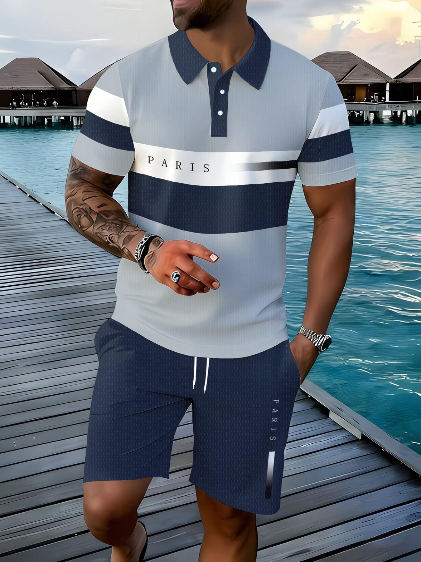 ⏰TIJDELIJKE AANBIEDING✨ Korte mouw poloshirt set combinatie tot boven de knie broek sportief veelzijdig