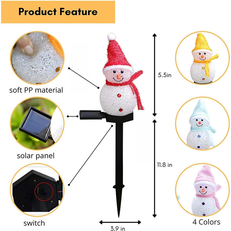 🎄🎅Vroege kerstuitverkoop - Waterdichte zonne-sneeuwmanlamp☃️