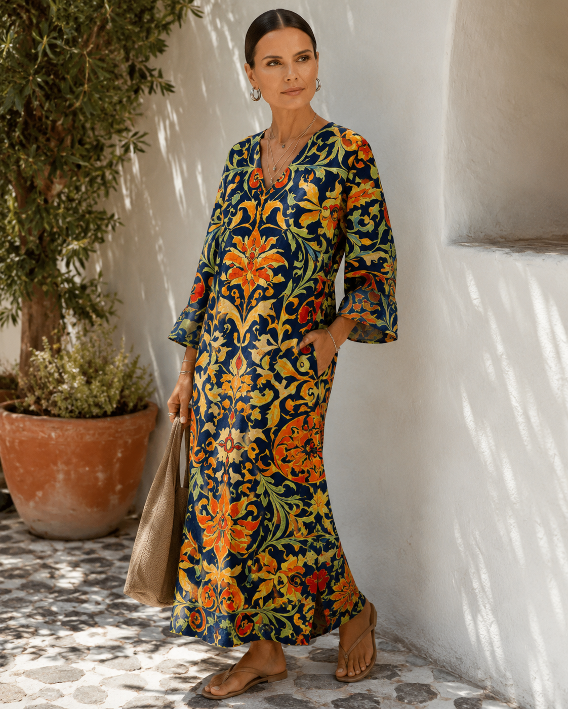 Emma™ | Buikcamouflerende Midi Jurk