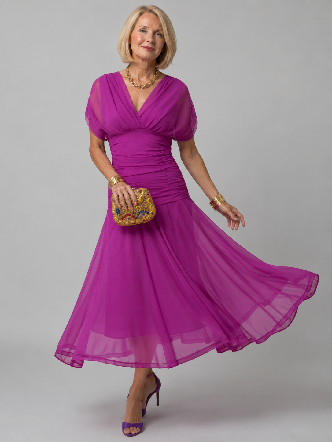 Evelina™ | Elegante Buikcamouflerende Maxi Jurk
