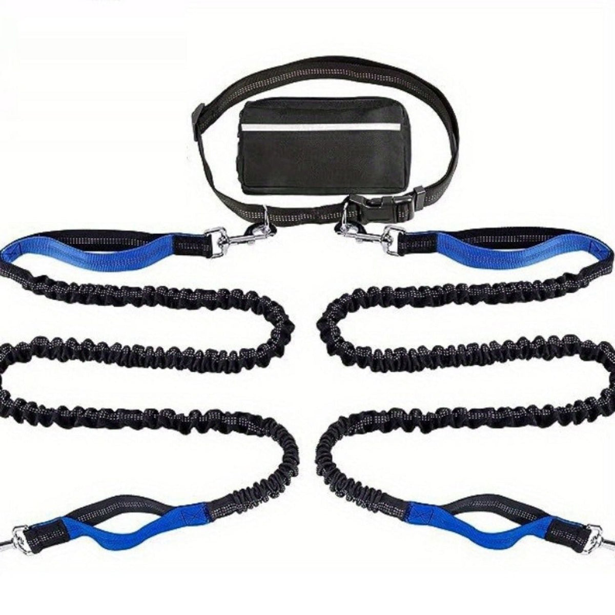Handsfree Hondenriem Set voor om je Middel - Met 1 of 2 Riemen