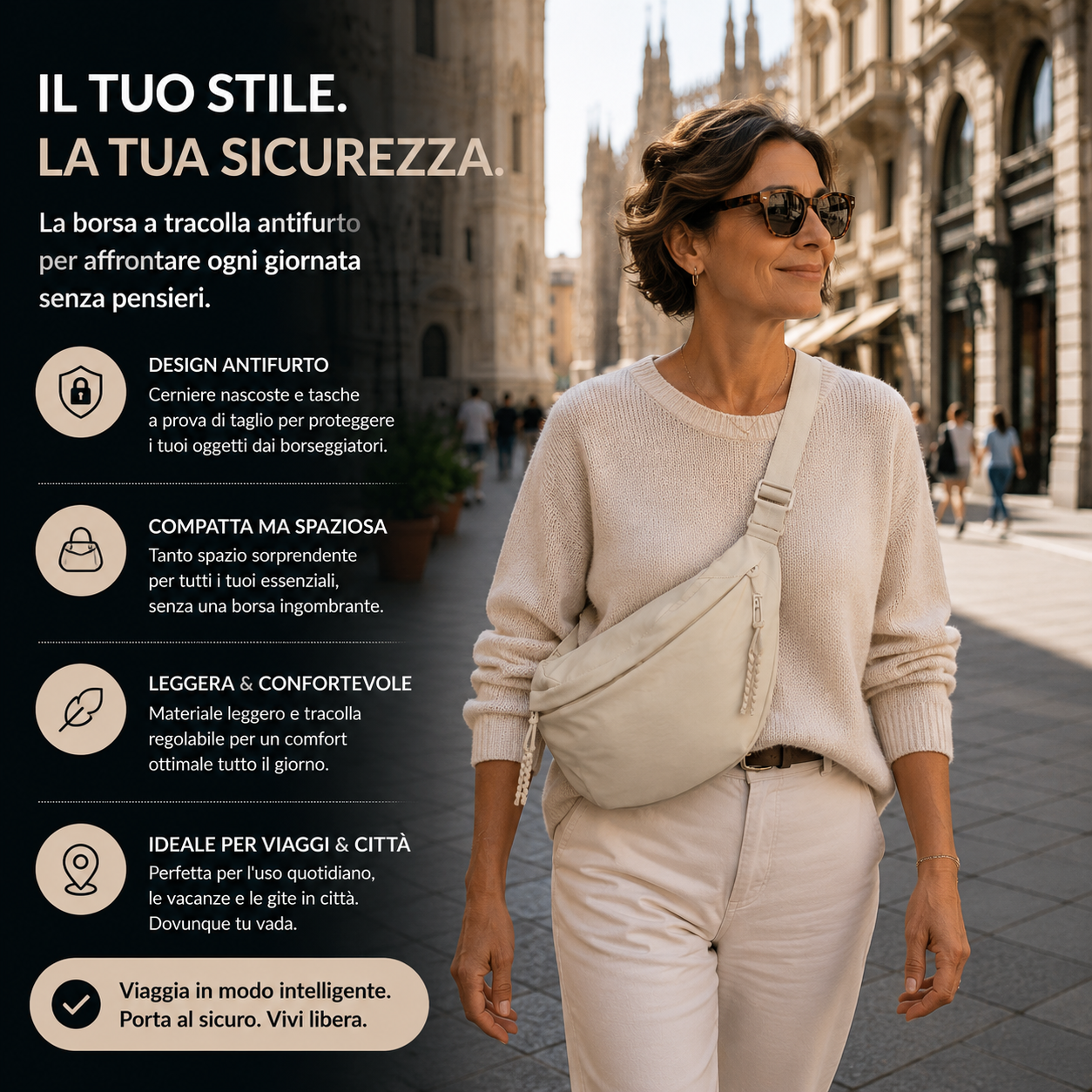 Elena | Schoudertas Beige
