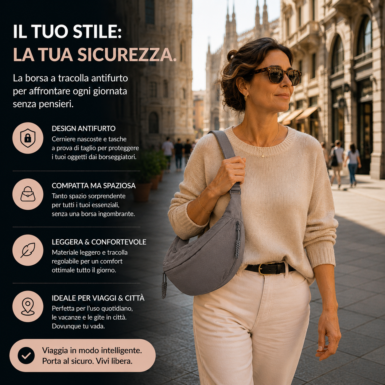 Chiara | Schoudertas Grijs