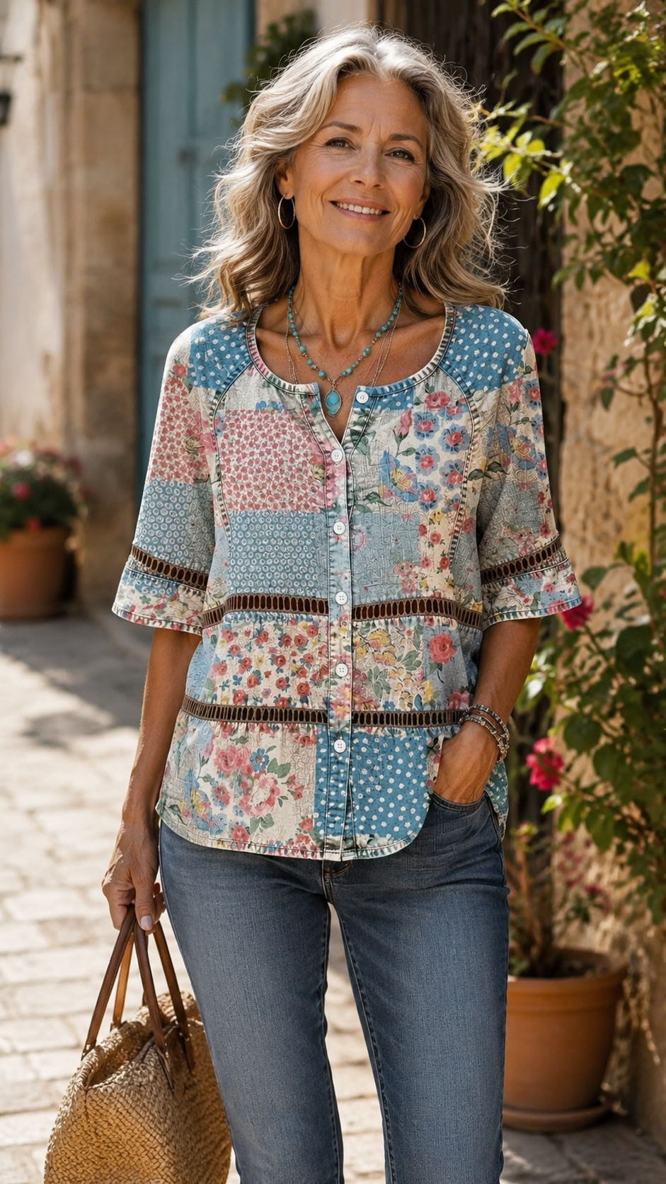 Anoukje | Vintage Bloemenprint Blouse