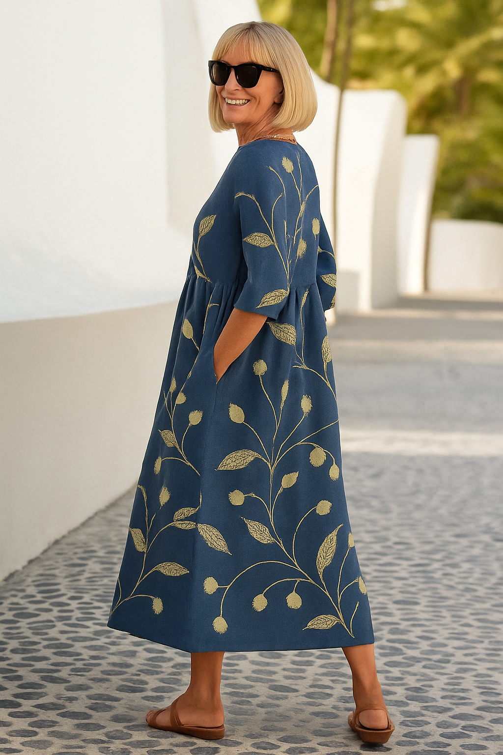 Elin™ | Elegante Midi Jurk Met Buikcamouflerend Design