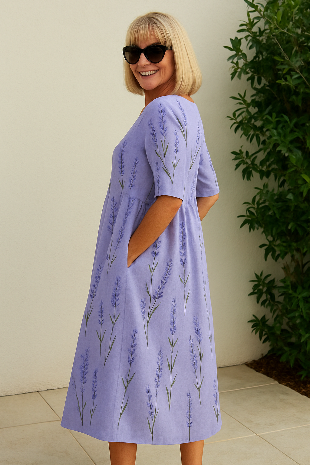 Elin™ | Elegante Midi Jurk Met Buikcamouflerend Design