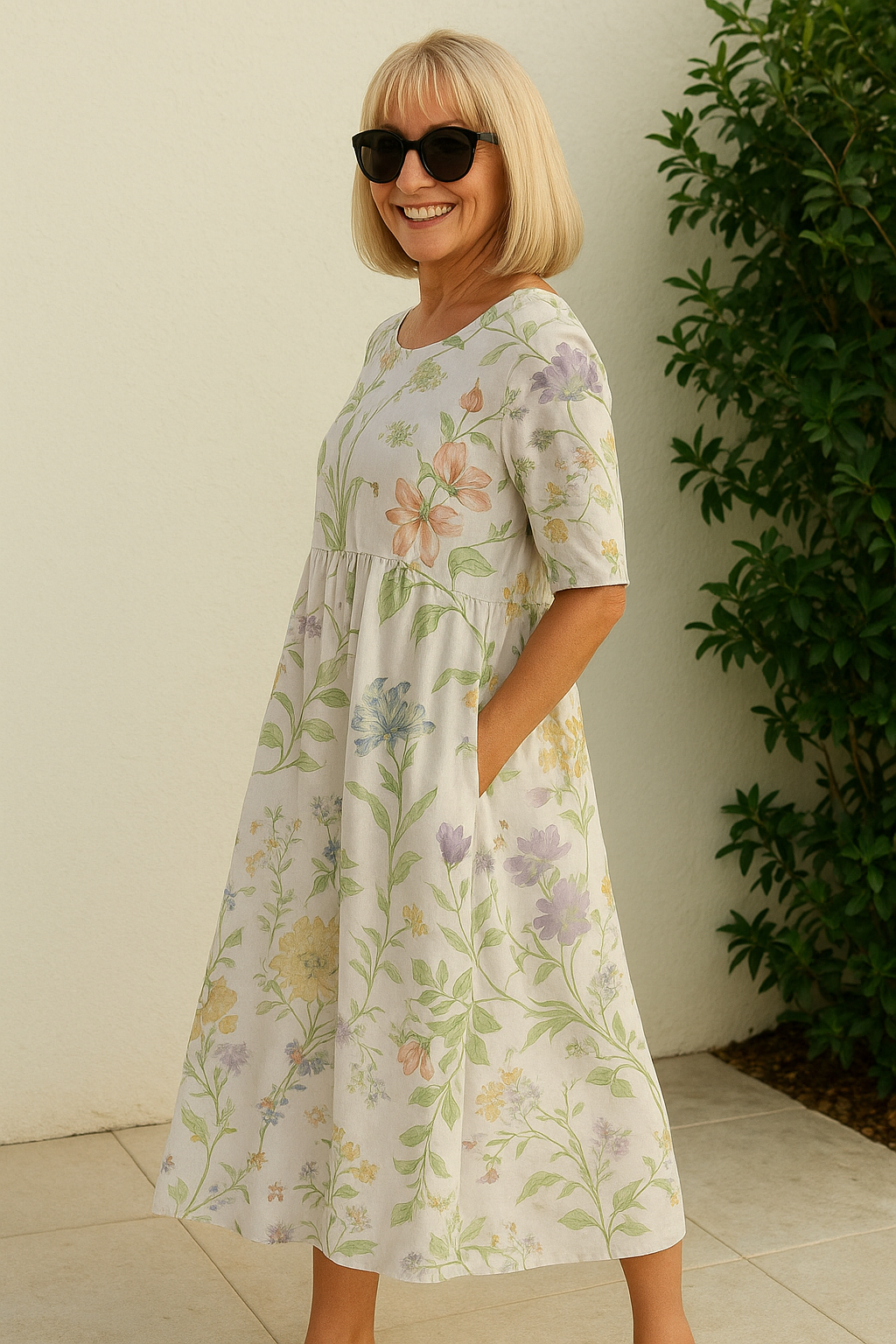 Elin™ | Elegante Midi Jurk Met Buikcamouflerend Design