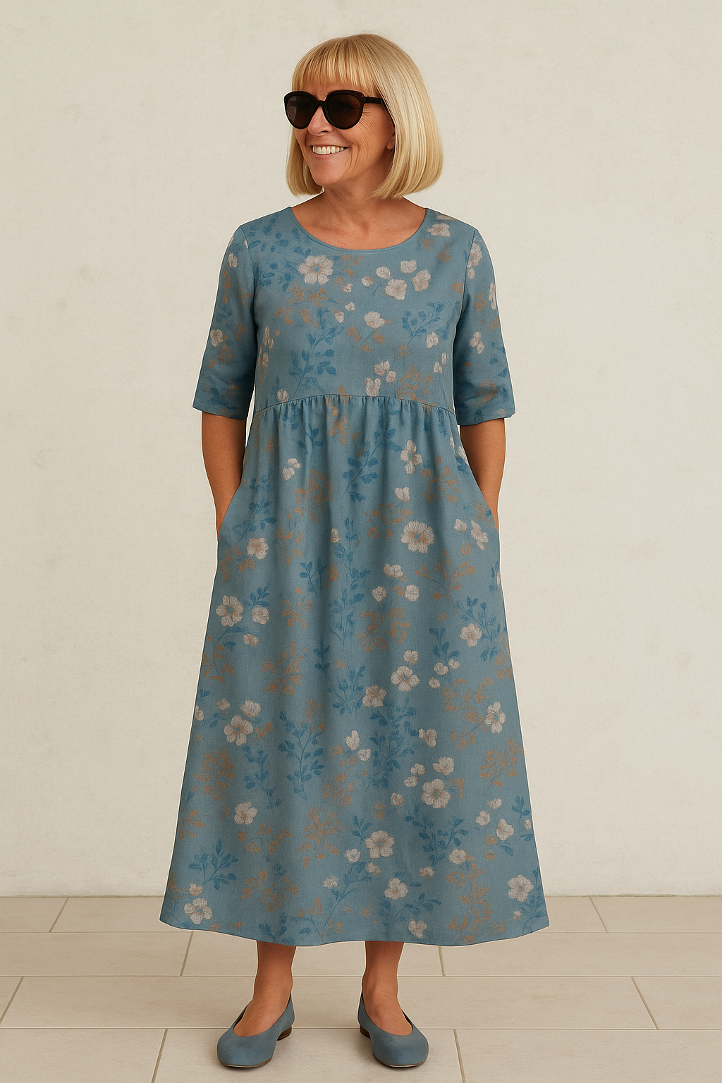 Elin™ | Elegante Midi Jurk Met Buikcamouflerend Design
