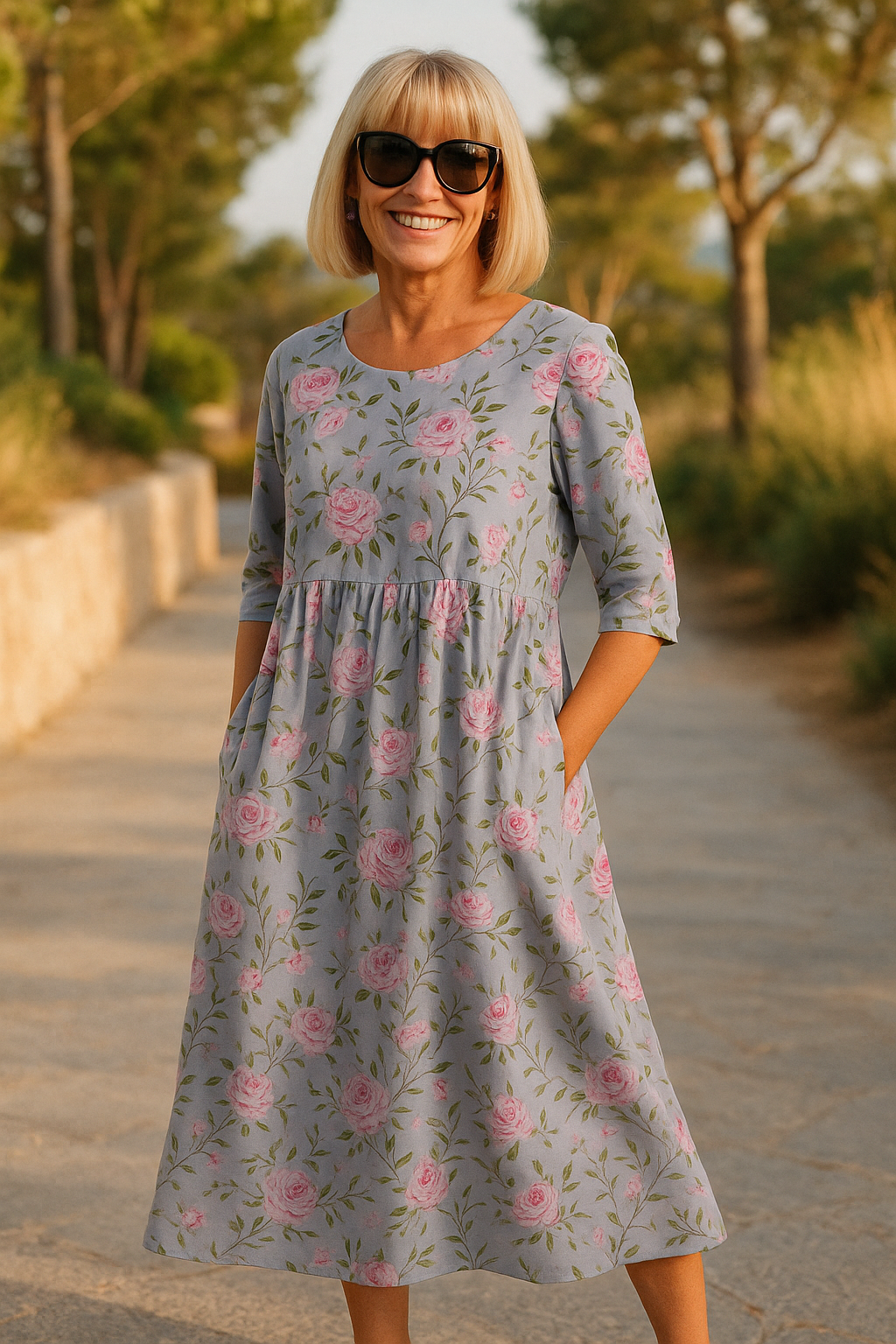 Elin™ | Elegante Midi Jurk Met Buikcamouflerend Design