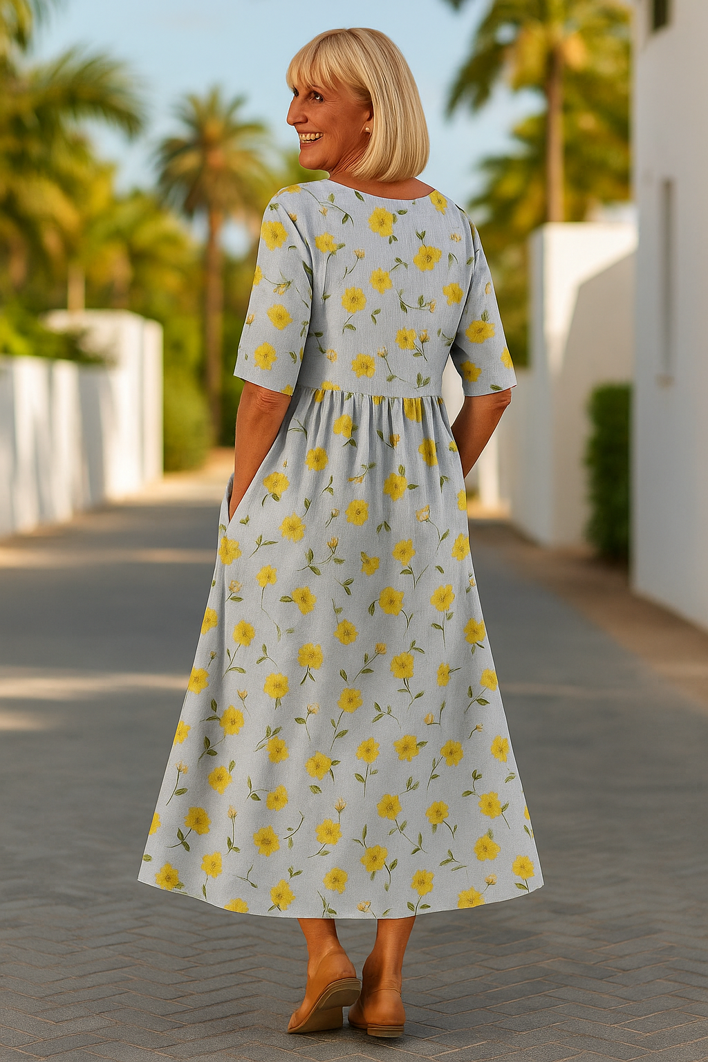 Elin™ | Elegante Midi Jurk Met Buikcamouflerend Design