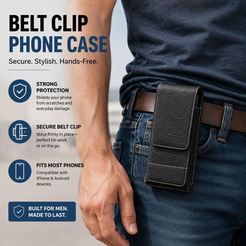 ❄️Zomerfresh 50% Korting!📱Riem Telefoonhouder met Magnetische Sluiting – Stevig Smartphone Holster met Clip, Riemlus & Kaartvak