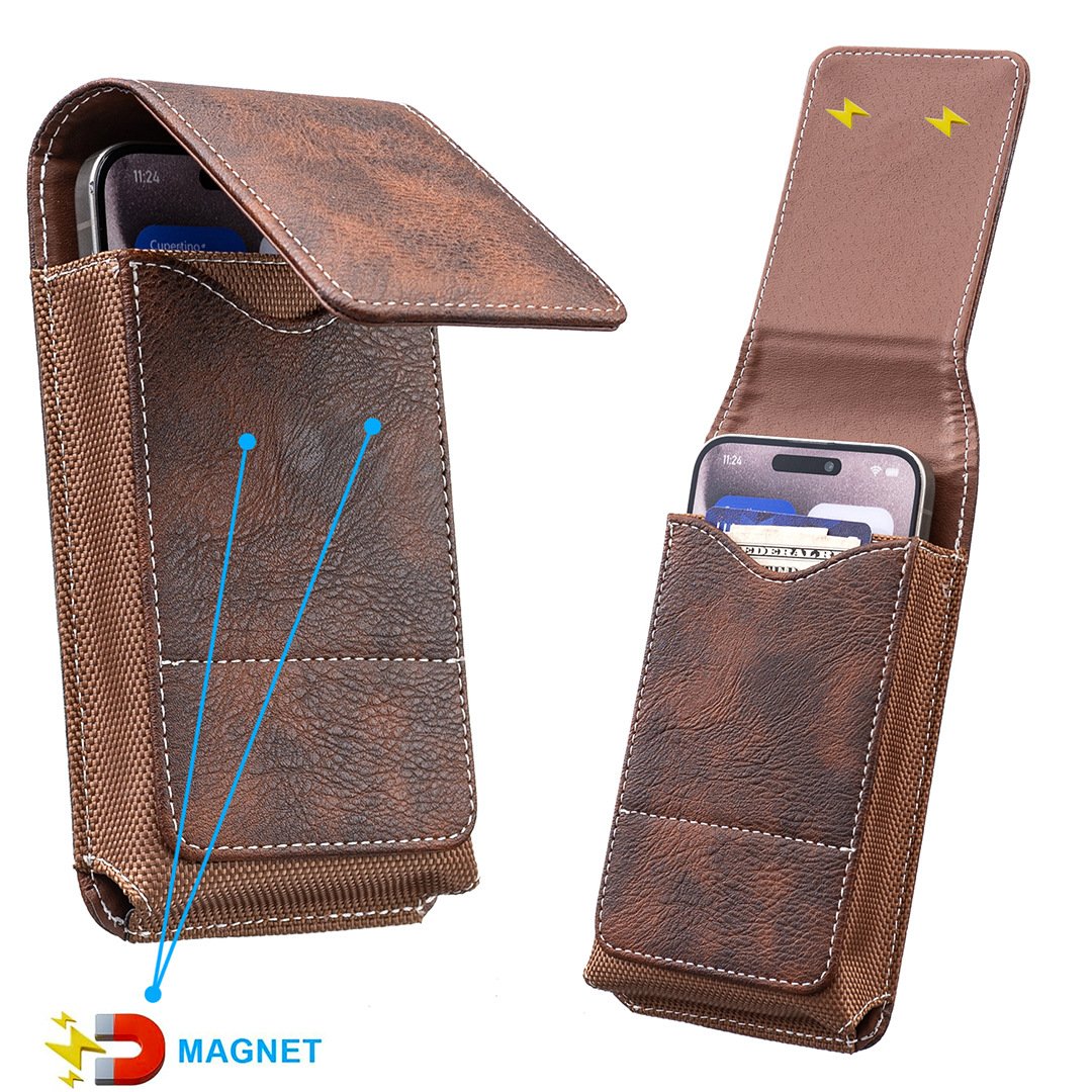 ❄️Zomerfresh 50% Korting!📱Riem Telefoonhouder met Magnetische Sluiting – Stevig Smartphone Holster met Clip, Riemlus & Kaartvak