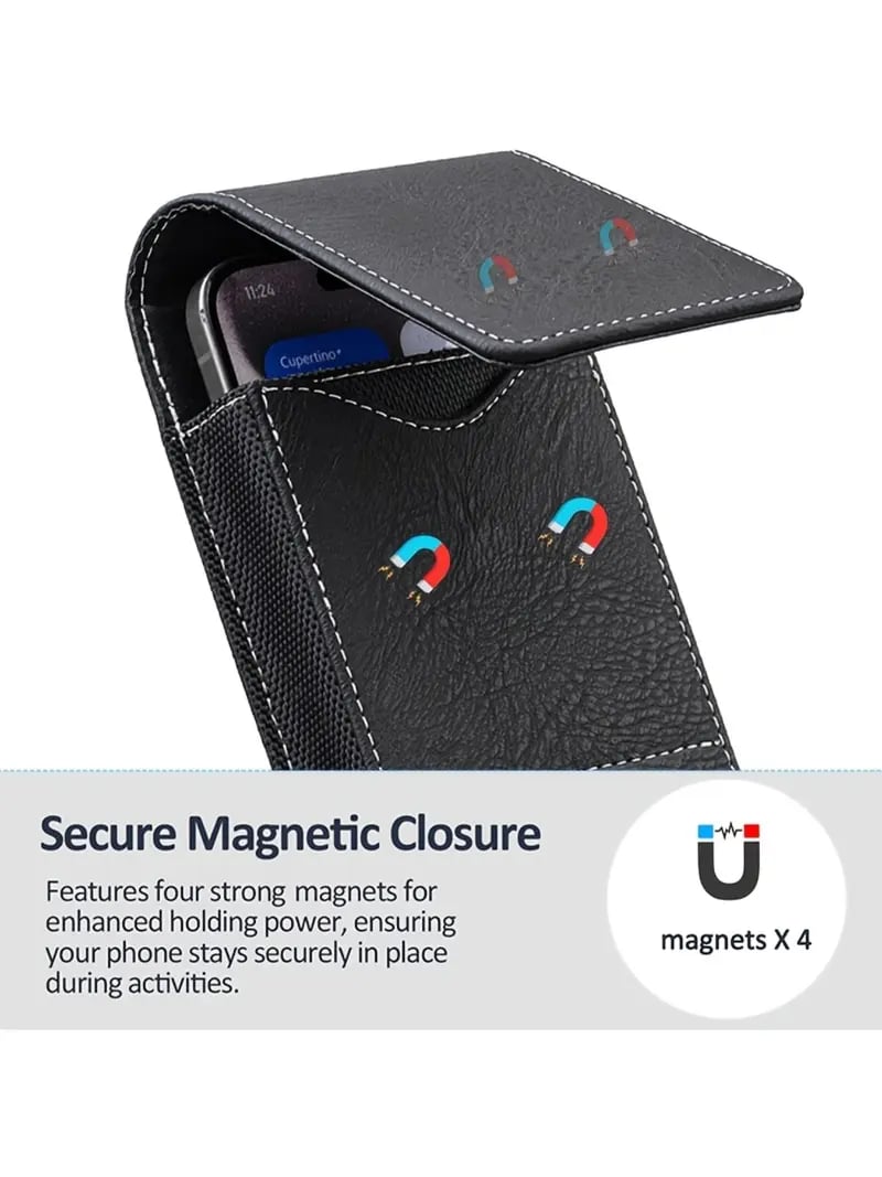 ❄️Zomerfresh 50% Korting!📱Riem Telefoonhouder met Magnetische Sluiting – Stevig Smartphone Holster met Clip, Riemlus & Kaartvak