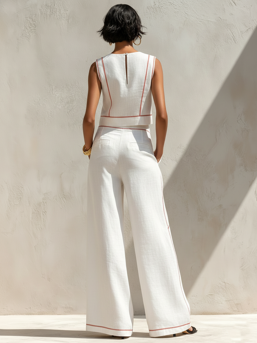 Ivonne | Elegante Set met Contraststiksels