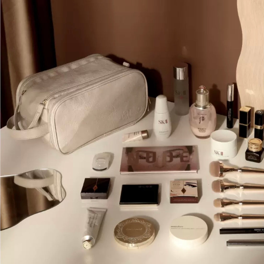 Cosmetica Tas met Acht Vakken en Grote Capaciteit