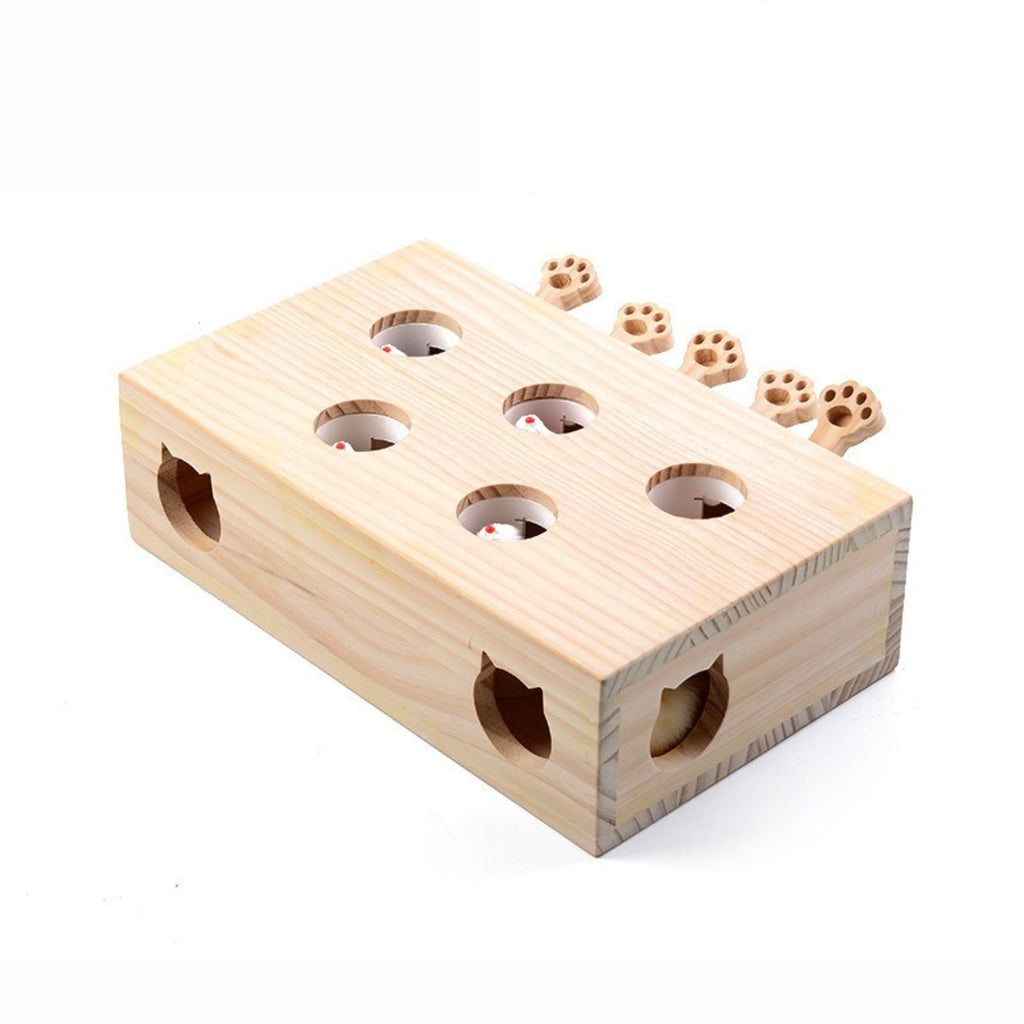 Whack-a-Mole/Mollenmeppen Hout | Uitdagend spel voor Katten