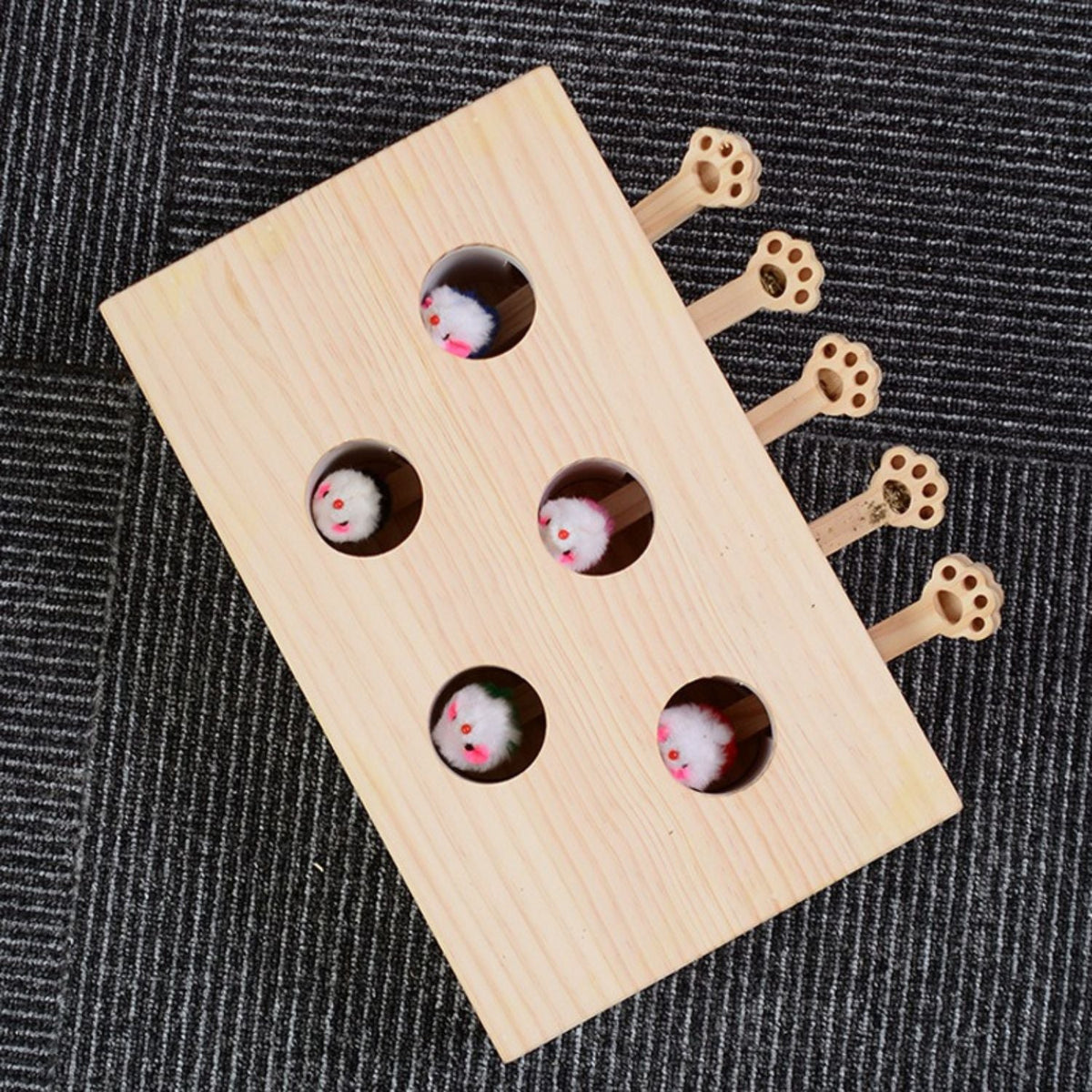 Whack-a-Mole/Mollenmeppen Hout | Uitdagend spel voor Katten