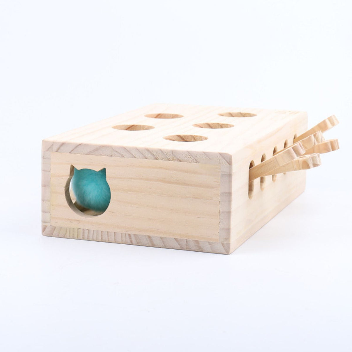 Whack-a-Mole/Mollenmeppen Hout | Uitdagend spel voor Katten