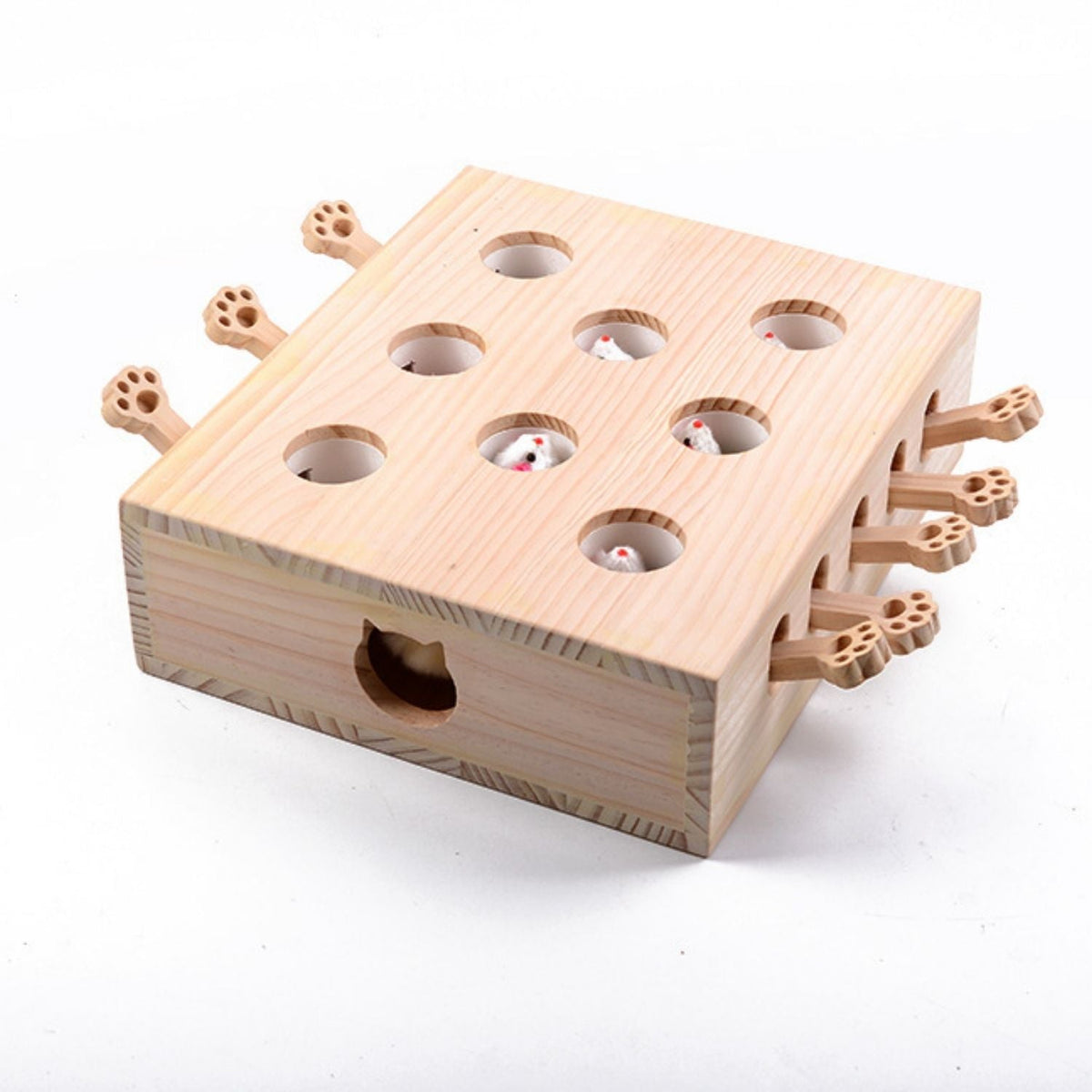 Whack-a-Mole/Mollenmeppen Hout | Uitdagend spel voor Katten