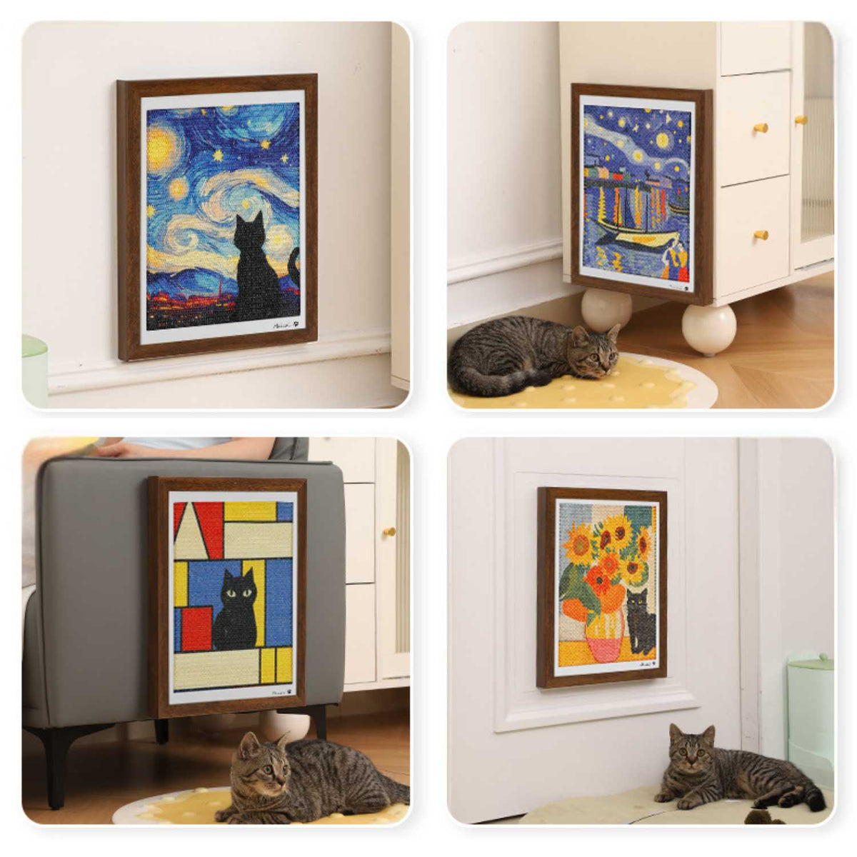 Kattenkrabplank Schilderij met Frame | Slijtvast Speel- & Decorstuk